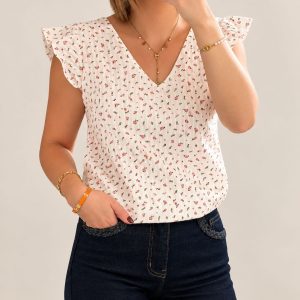 Top à fleur